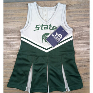 Michigan State Spartans Cheerleader Outfit 2T Toddler NWT Licensed MSU Dress
